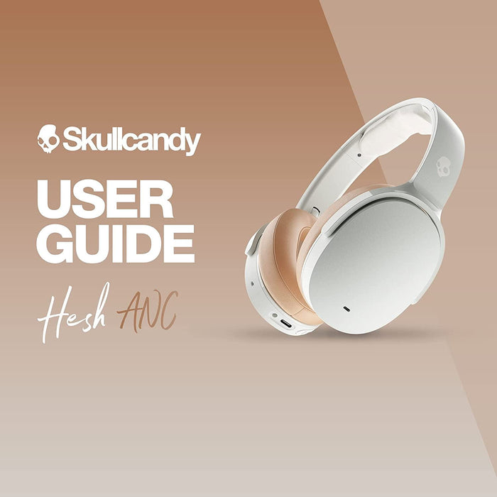 Skullcandy Hesh ANC Wireless Over-Ear Headphones, Active Noise Cancelling, Wireless Charging 22 Hours Battery Life - Mod White