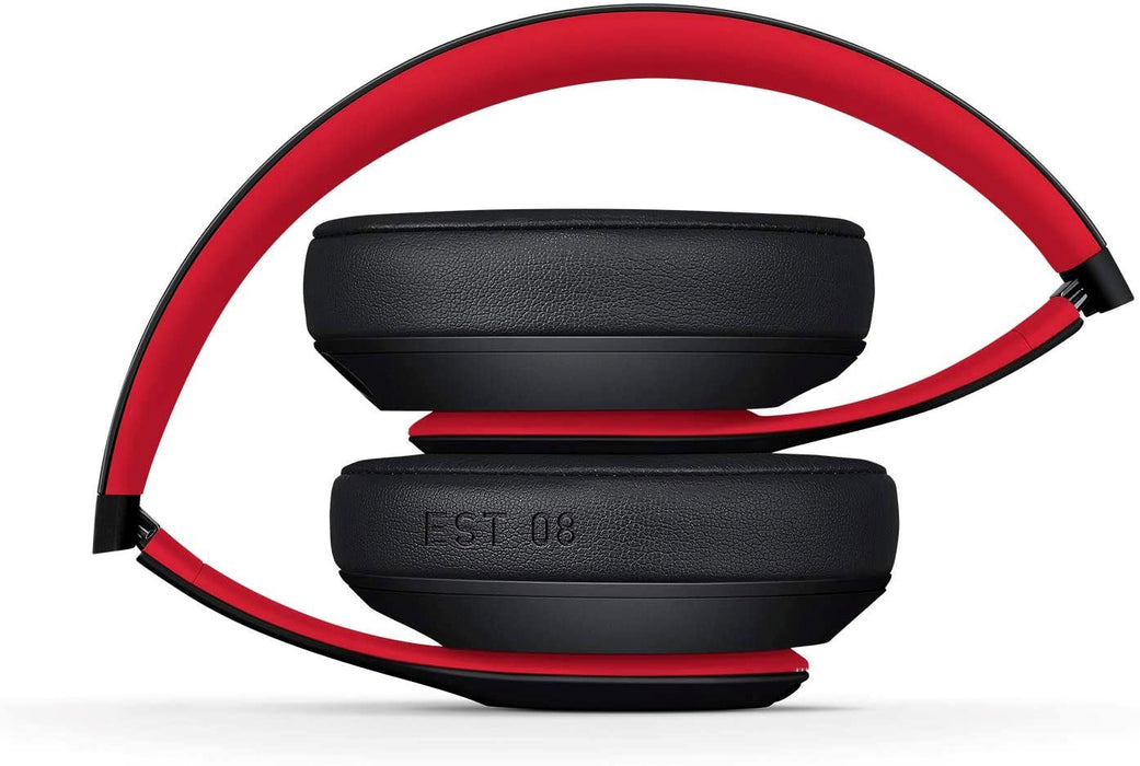 Beats Studio3 Wireless Noise Cancelling Over-Ear Headphones - Apple W1 Headphone Chip, Class 1 Bluetooth, Active Noise Cancelling, 22 Hours of Listening Time - Defiant Black-Red