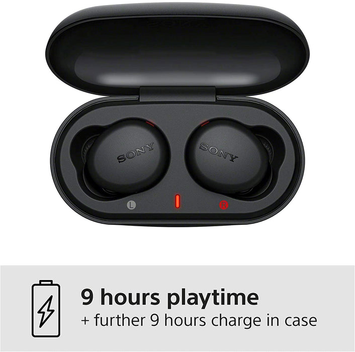 Sony WF-XB700 Wireless Bluetooth Earphones, 18 Hours Battery Life and Fast Charge Function and Voice Assistants Compatible, Black