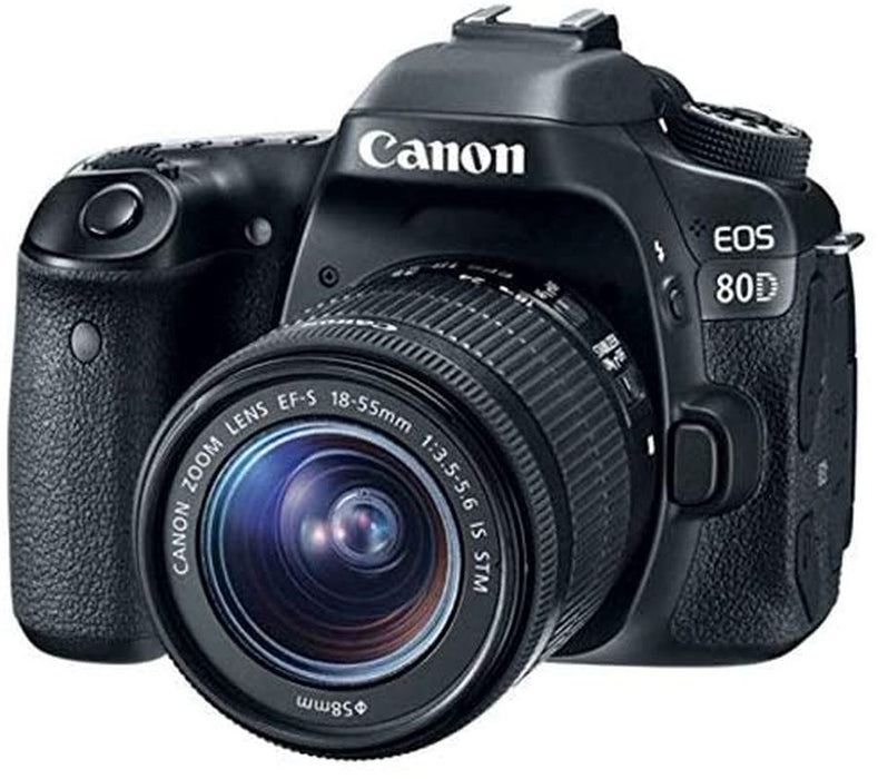 Canon EOS 80D Digital SLR Camera with 18-55 Mm IS STM Lens - Black(Certified Refurbished)