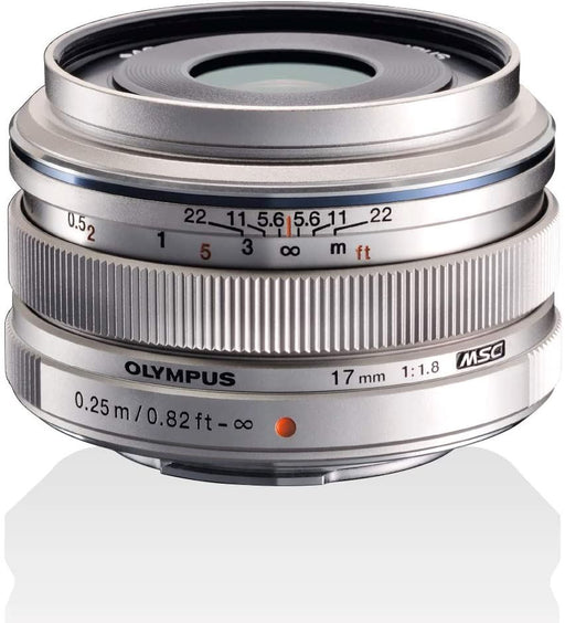 Olympus M.Zuiko Digital 17 Mm F1.8 Lens, Fast Fixed Focal Length, Suitable for All MFT Cameras (Olympus OM-D & PEN Models, Panasonic G-Series), Silver