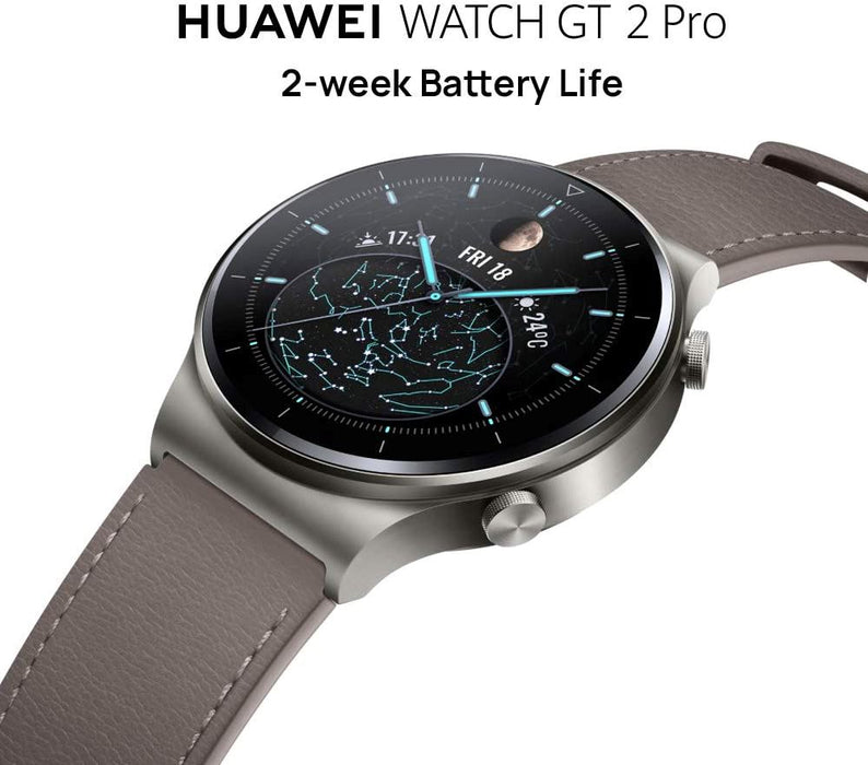 HUAWEI WATCH GT 2 Pro Smartwatch, 1.39'' AMOLED HD Touchscreen, 2-Week Battery Life, GPS and GLONASS, Spo2, 100+ Workout Modes, Bluetooth Calling, Heartrate Monitoring, Nebula Gray