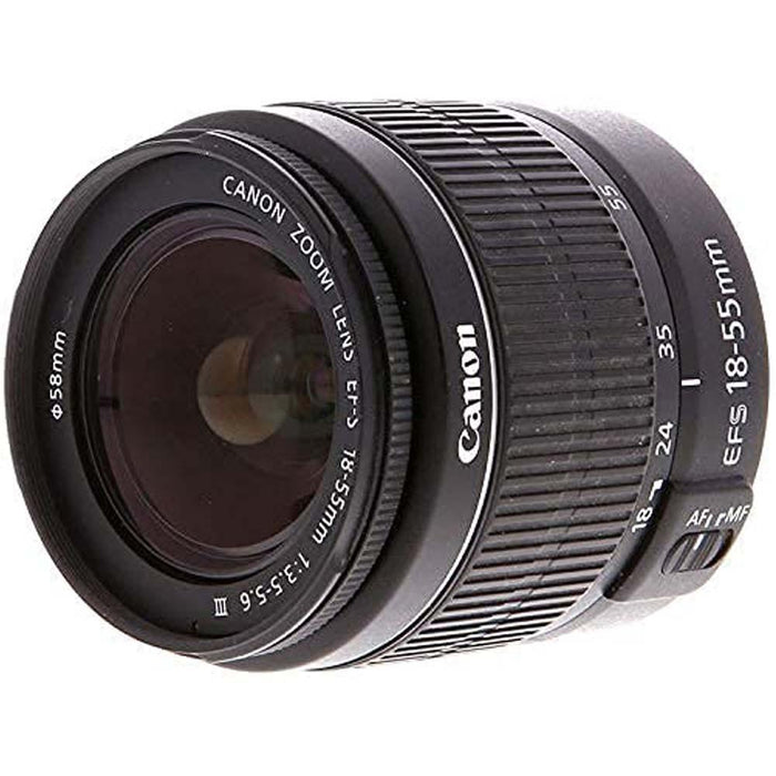 Canon EOS 4000D DSLR Camera with 18-55mm f/3.5-5.6 III Lens + 50-Inch Tripod + Pixi Advanced Bundle (International Version)