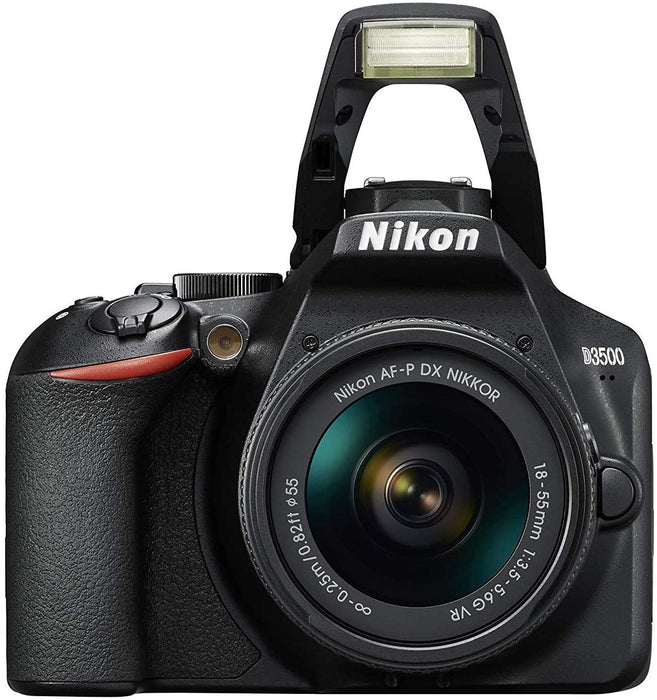 Nikon D3500 + AF-P DX 18–55 VR Kit,24.2 MP DX-format sensor, ISO light + 32G Memory Card,Black