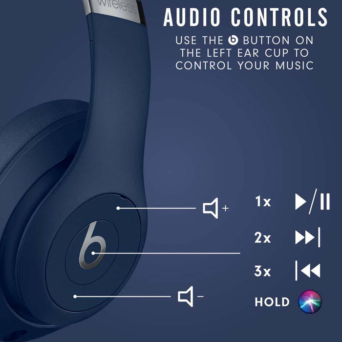 Beats Studio3 Wireless Noise Cancelling Over-Ear Headphones - Blue