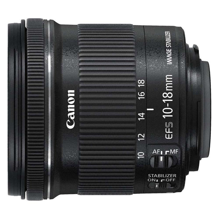 Canon EF-S10-18 mm f/4.5-5.6 IS STM Lens - Black