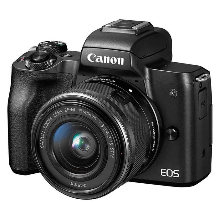 Canon EOS M50 Camera and EF-M 15-45 mm f/3.5-6.3 IS STM Lens - Black