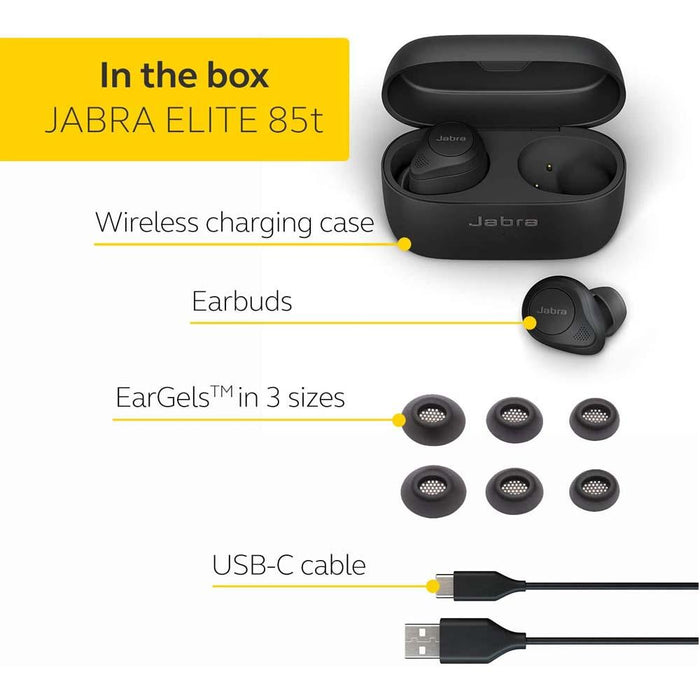 Jabra Elite 85t True Wireless Earbuds -black