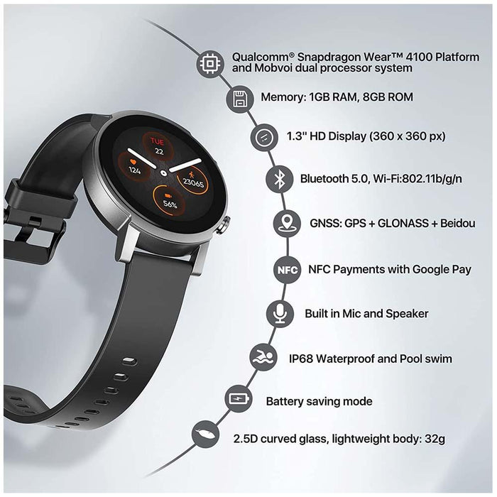 TicWatch E3 Smartwatch -black